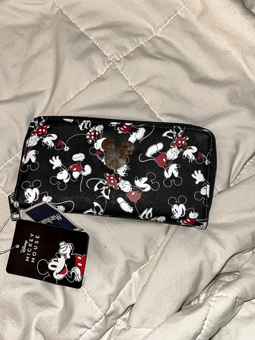 Disney Mickey Mouse Printed Wallet in Black & White